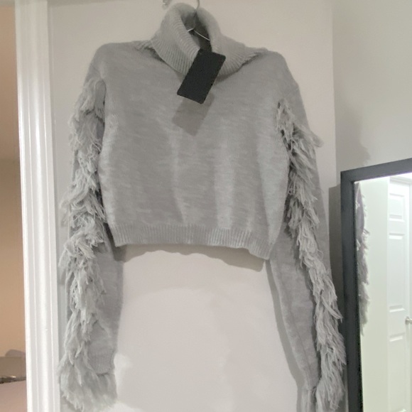 ✨NWT “ Stylish “Grey Crop Turtleneck sweater ! - Picture 1 of 12